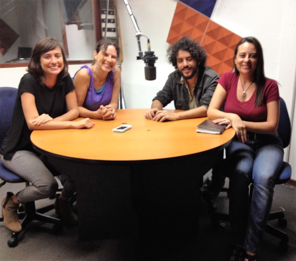 Equipo del programa en el estudio: Valeria Román, Cynthia Calderón, José Pablo Román y Katiana Murillo